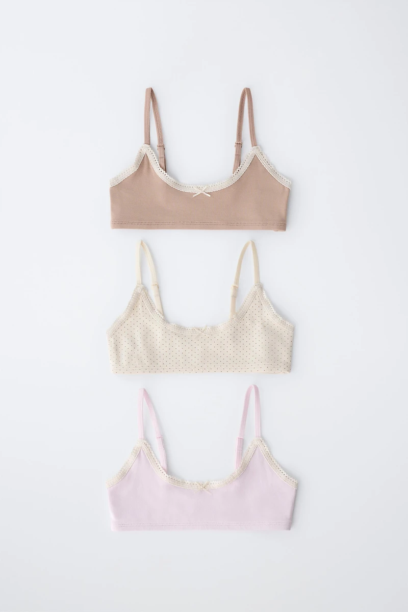 AGES 9-14/ THREE-PACK POLKA DOT TOPS