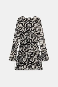 ANIMAL PRINT TULLE DRESS