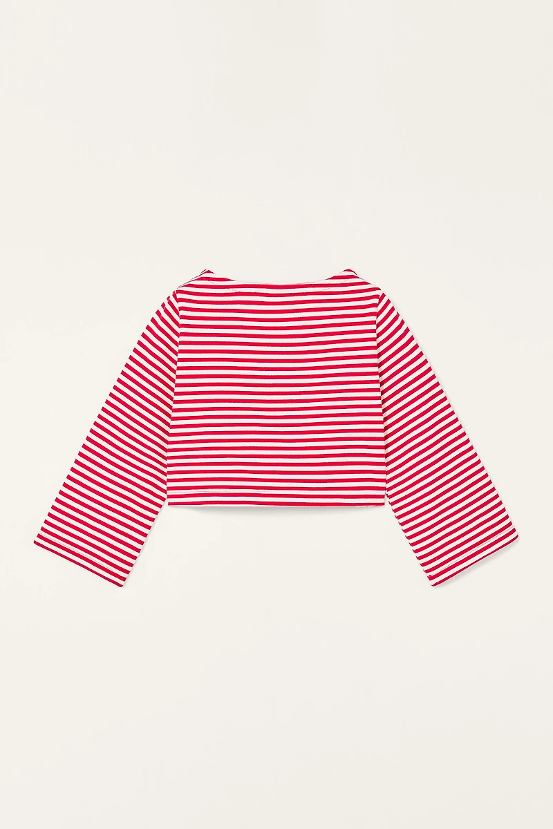 T-SHIRT COURT À RAYURES ET POCHE ÉDITION LIMITÉE