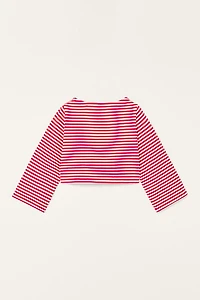 T-SHIRT COURT À RAYURES ET POCHE ÉDITION LIMITÉE