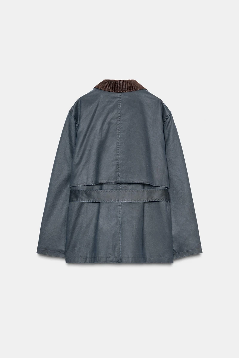 WAXED PARKA WITH CORDUROY COLLAR