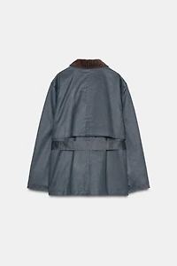 WAXED PARKA WITH CORDUROY COLLAR
