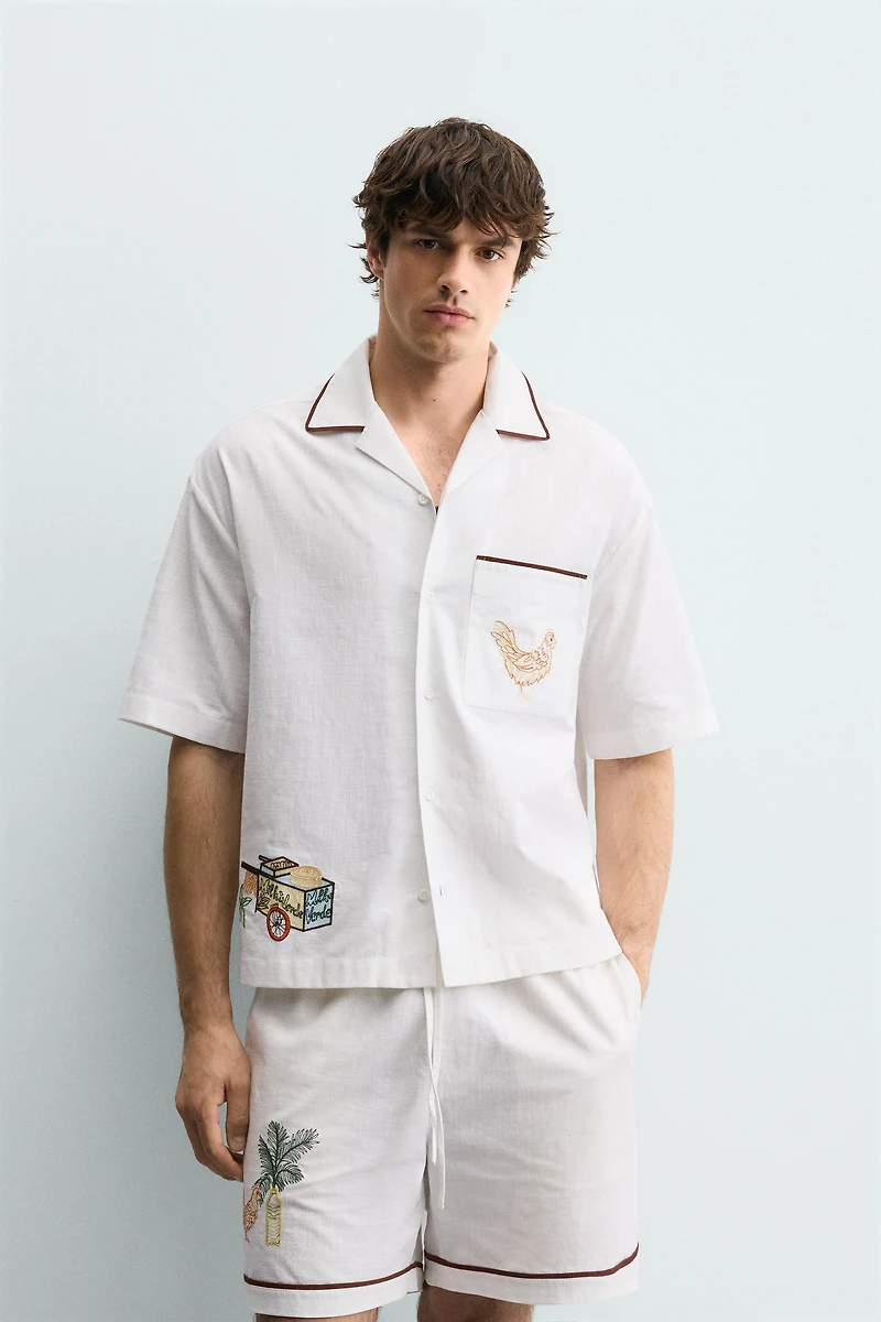 RELAXED FIT EMBROIDERED SHIRT