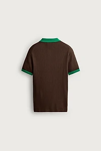 POLO EN MAILLE COLOR-BLOCK À ZIP