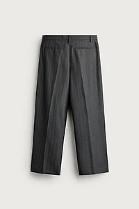 STRIPED PLEATED RELAXED FIT PANTS