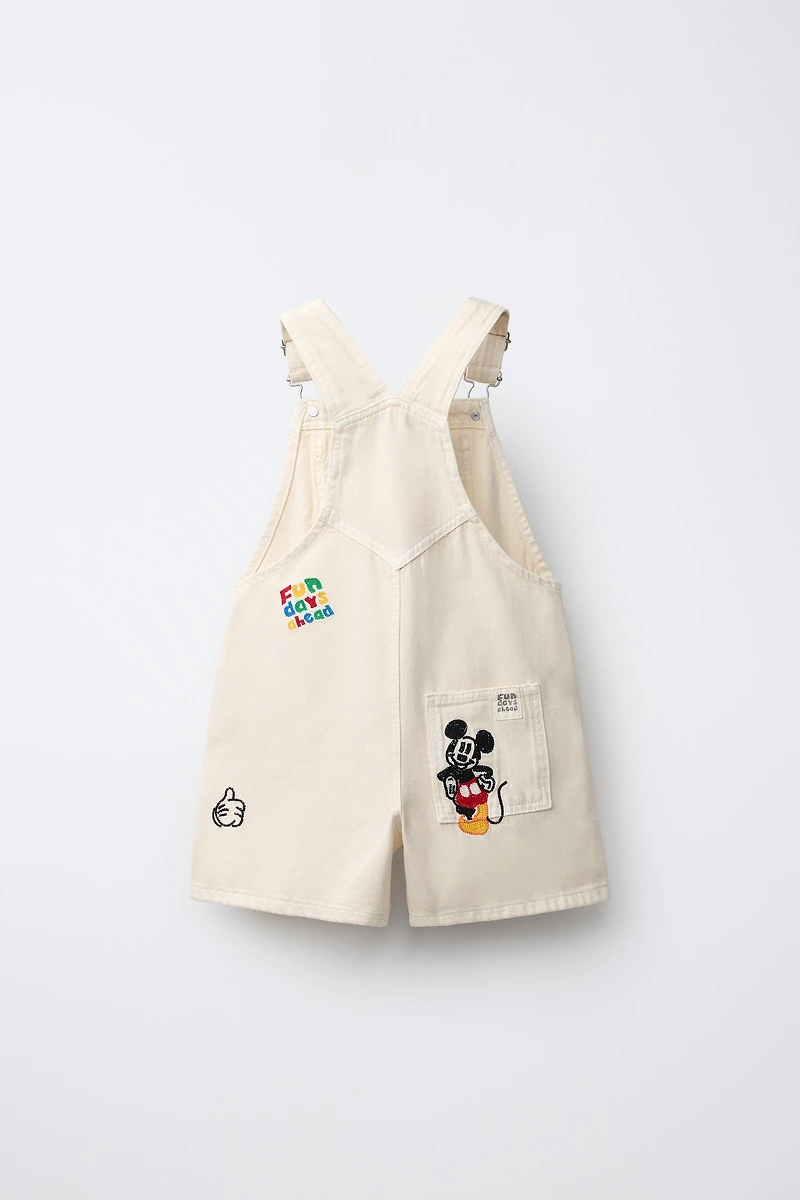 SALOPETTE COURTE EN SERGÉ BRODERIES MICKEY MOUSE © DISNEY
