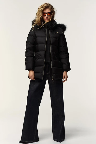 WATER REPELLENT WINDPROOF HOODED DOWN JACKET