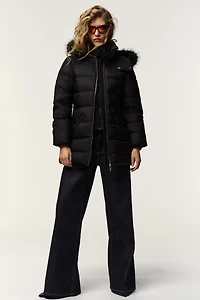 WATER REPELLENT WINDPROOF HOODED DOWN JACKET