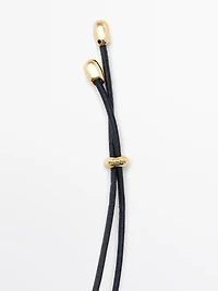 Leather necklace with irregular piece