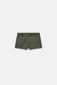 FAUX SUEDE MINI SHORTS
