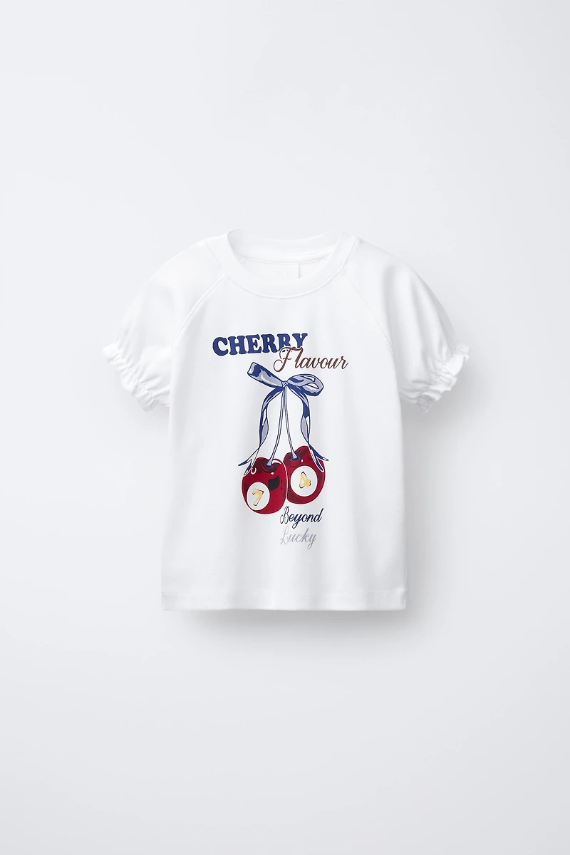 CHERRY PRINT T-SHIRT