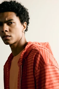 STRIPED HOODED SWEATSHIRT