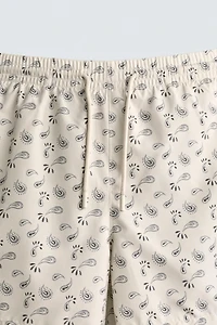 PAISLEY PRINT MID-LENGTH SWIM SHORTS
