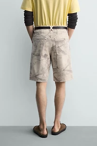 TREE PRINT BAGGY FIT SHORTS