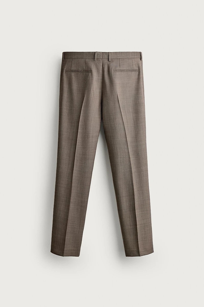 TEXTURED WOOL SUIT PANTS