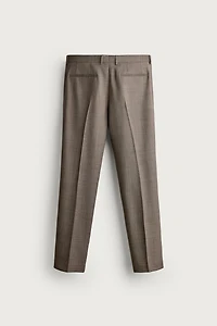 TEXTURED WOOL SUIT PANTS