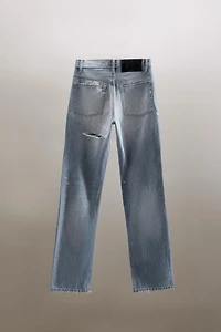 JEANS TRF DROITS DÉCHIRÉS TAILLE MI-HAUTE