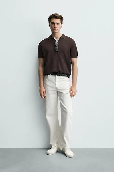 POLO EN MAILLE MÉLANGE LIN