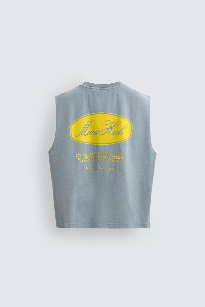 WASHED PRINTED TANK TOP