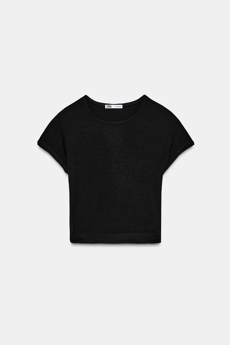 SHORT SLEEVE CROPPED T-SHIRT