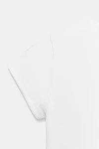 RIBBED BUTTON-UP T-SHIRT