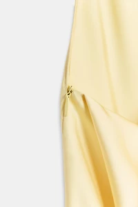 DRAPED HALTER MIDI DRESS WITH OPEN BACK