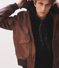 DAVID BAILEY LEATHER AVIATOR JACKET