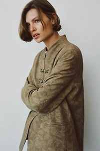 ZW COLLECTION JACQUARD FIREMAN CLASP BLAZER