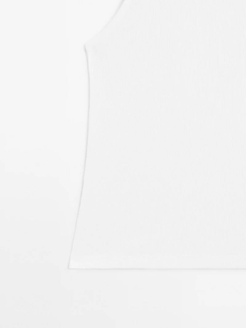 Débardeur 100 % coton à encolure américaine