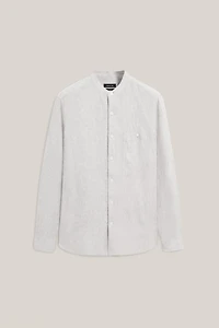 Relaxed fit 100% linen shirt with stand collar - LIMITED EDITION