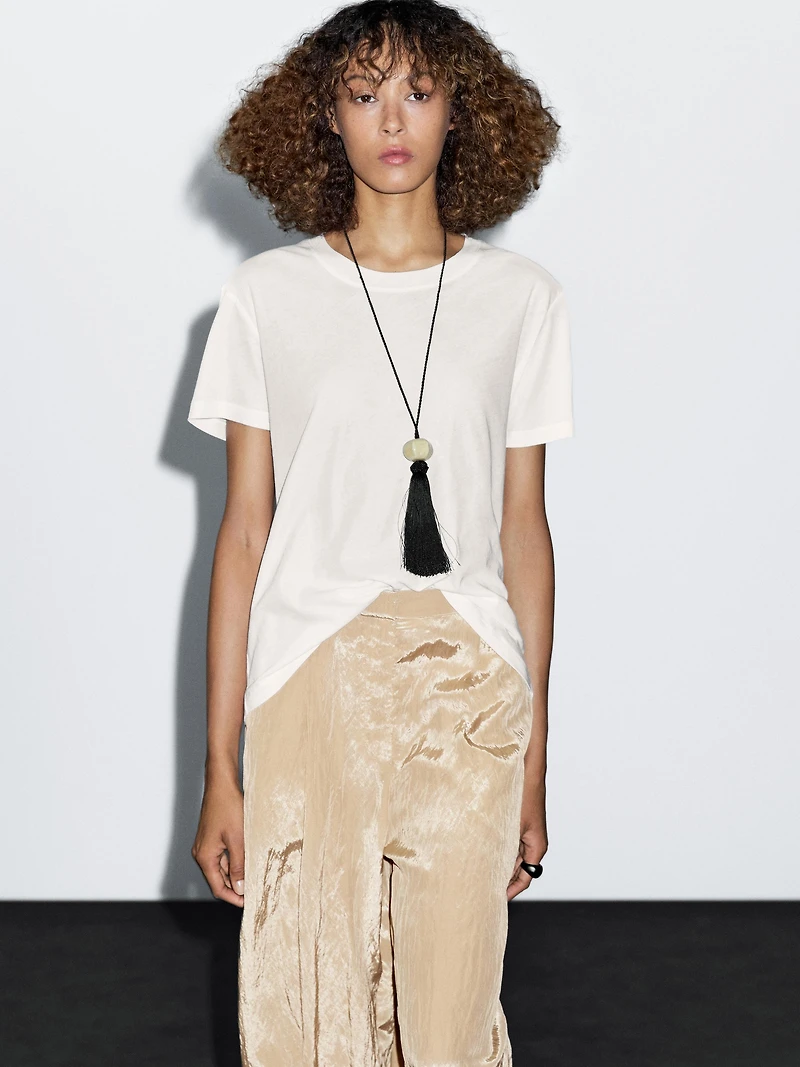 Pantalon satiné texturé
