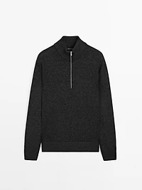 Mock neck knit sweater