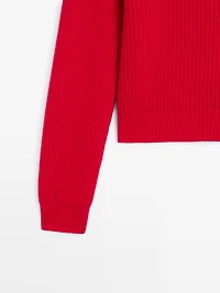 Pull épaule fantaisie en laine mélangée