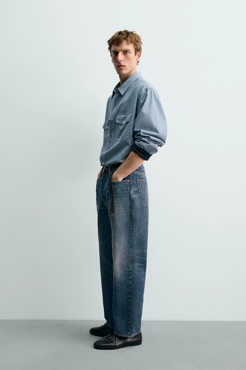 CHEMISE CHAMBRAY EN JEAN AARON LEVINE X ZARA