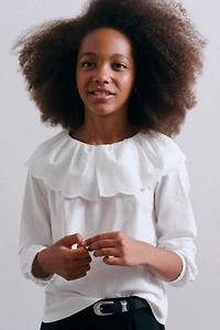 ROMANTIC RUFFLED COLLAR TOP