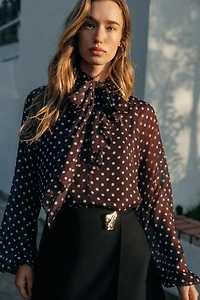 POLKA DOT BLOUSE WITH BOW