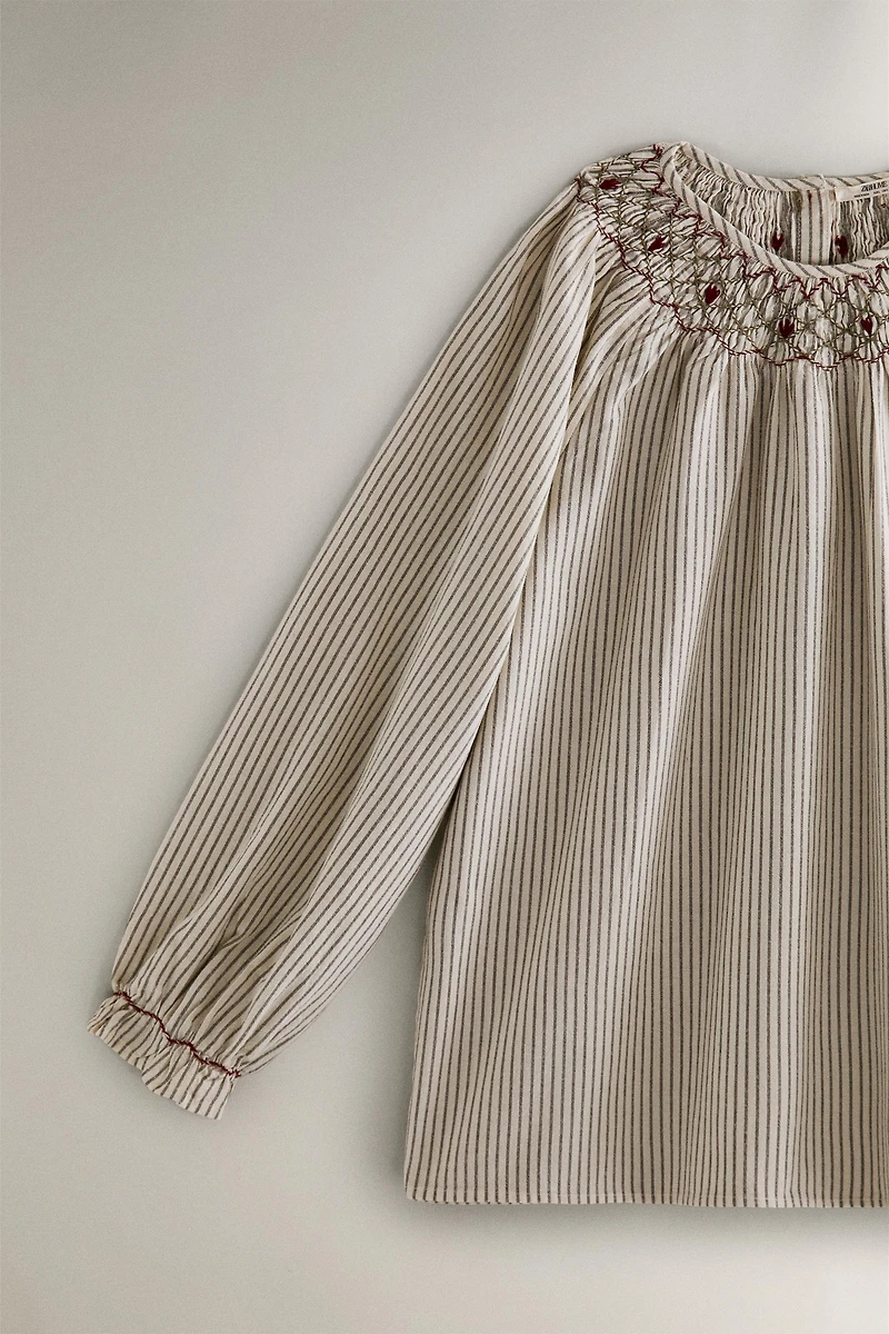 GATHERED STRIPED CHRISTMAS PAJAMA SET (SET OF 2)