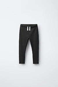 RIBBED LEGGINGS WITH LABEL