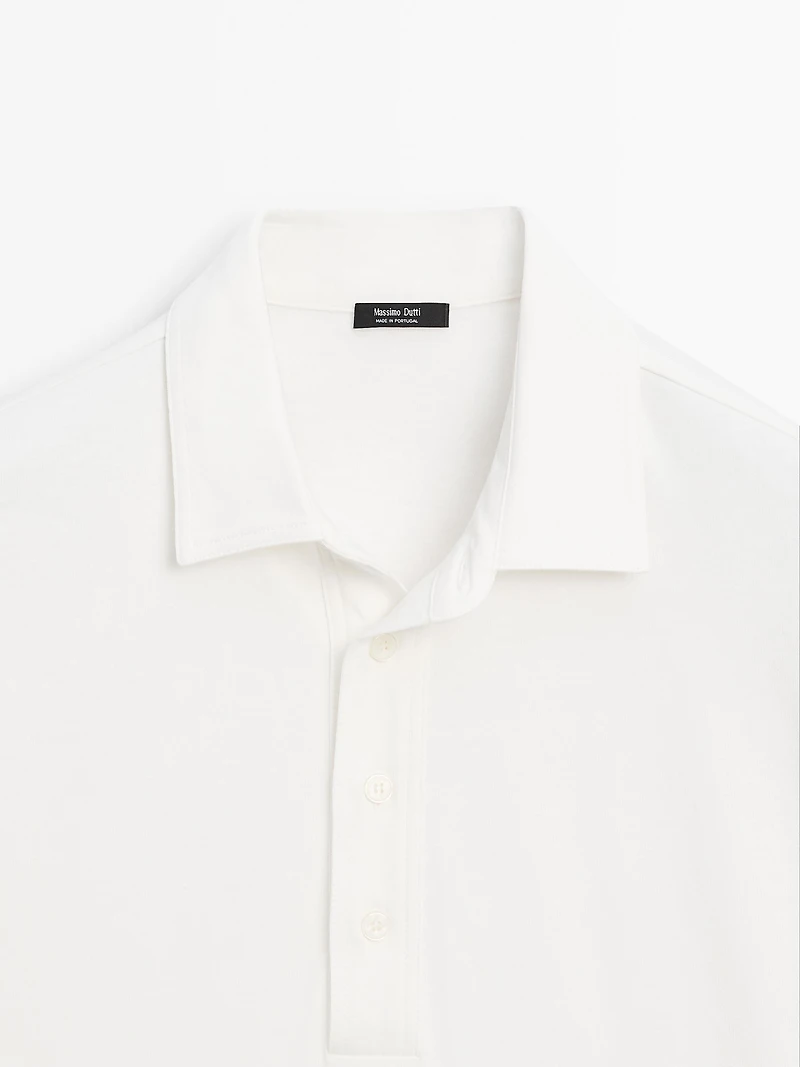 Polo 100 % coton à manches longues