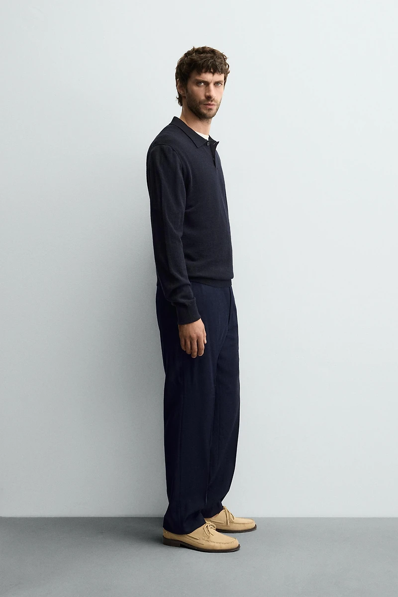 POLO EN MAILLE 100 % LAINE