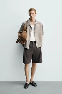 RELAXED FIT PLAID JACQUARD SHIRT