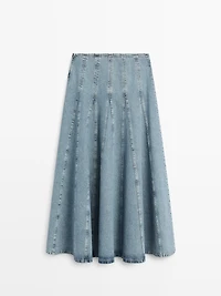 Jupe midi godet en jean