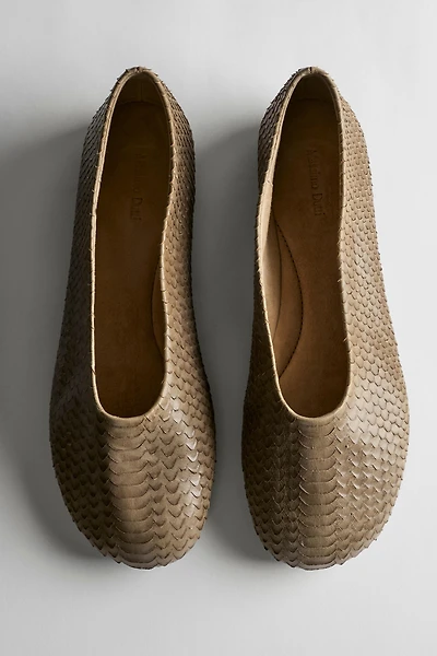 Round toe leather ballerinas