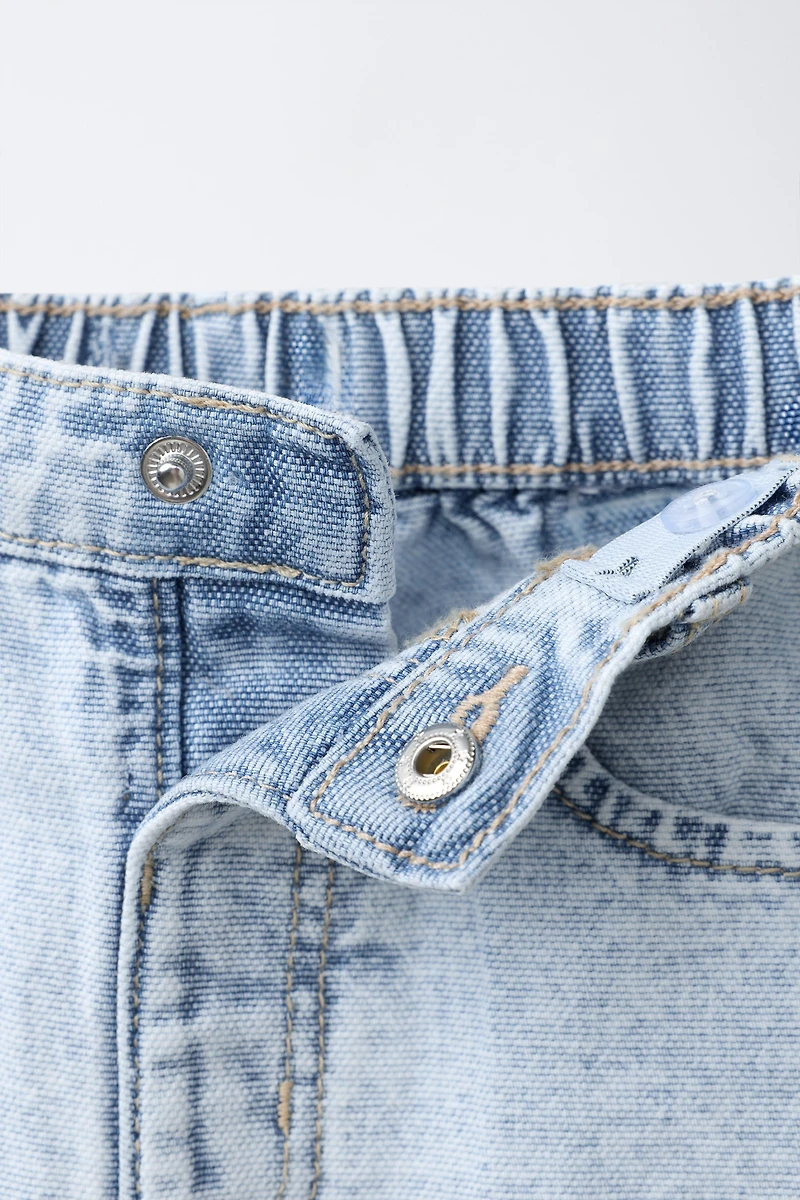 SEAMED CANVAS BARREL JEANS