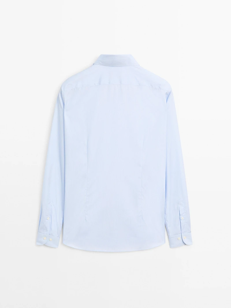 Chemise slim à rayures 100 % coton