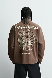 STRIPED GRAPHIC PRINT SHIRT