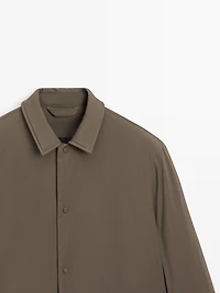 Lightweight water-repellent padded overshirt