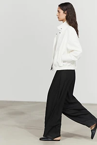 Blouson bomber en cuir nappa