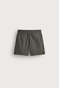 MAILLOT DE BAIN LONG À CARREAUX TEXTURÉ