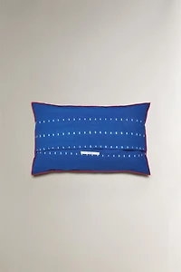 TIE-DYE COTTON THROW PILLOW COVER WITH PIPING X TENSIRA